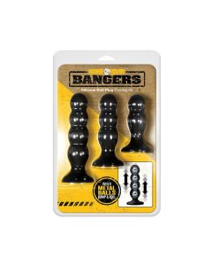Boneyard Bangers Silicone Butt Plug Training Kit - Black